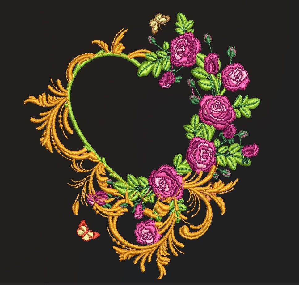 Heart in bloom - 7 Embroidery designs Pack - Image 5