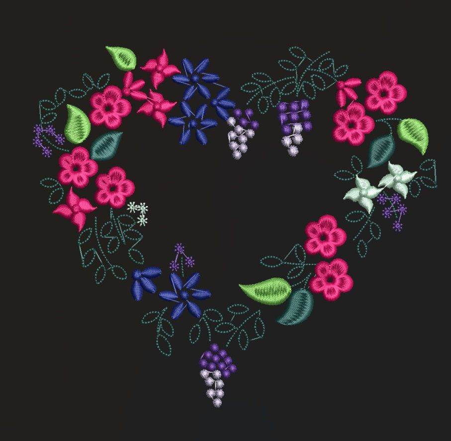 Heart in bloom - 7 Embroidery designs Pack - Image 7
