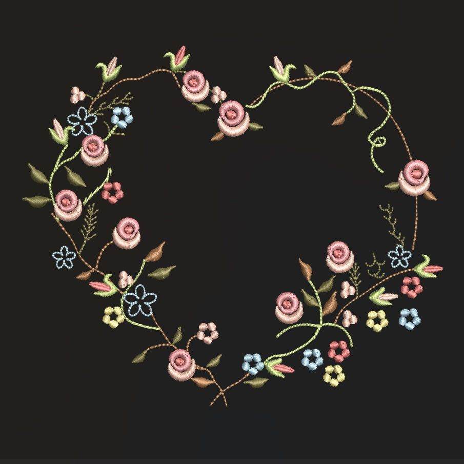 Heart in bloom - 7 Embroidery designs Pack - Image 8