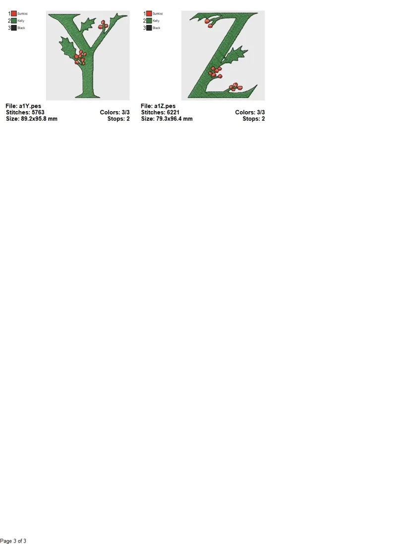 Holly Jolly Christmas Alphabet Embroidery Set - Image 4
