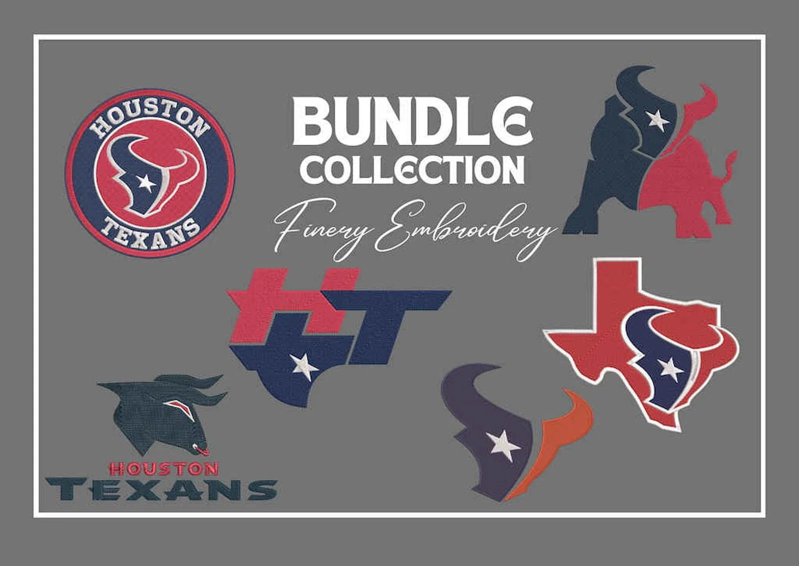 Houston Texans - Pack of 6 Designs - Embroidery Design - Image 2