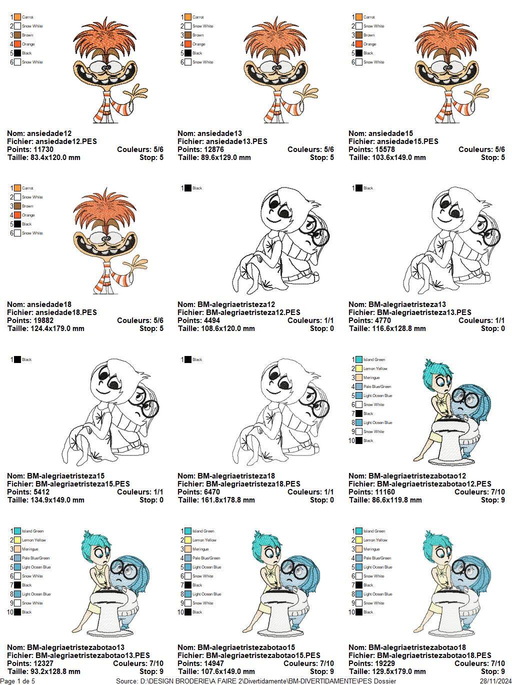 Inside Out" Embroidery Pack - Bring Emotions to Life in Your Creations! - Image 2