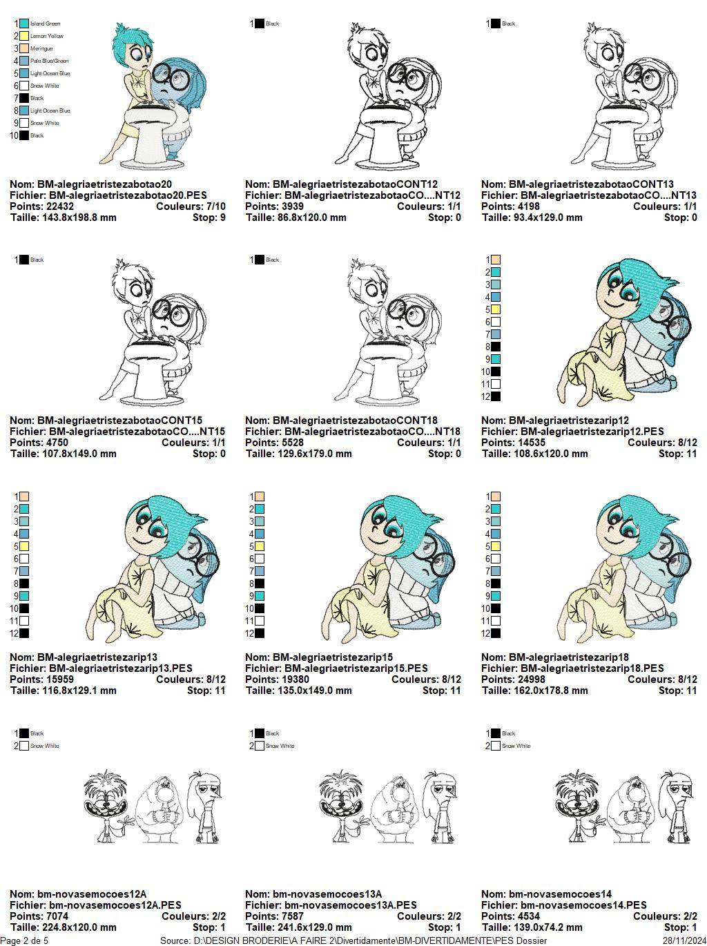 Inside Out" Embroidery Pack - Bring Emotions to Life in Your Creations! - Image 3
