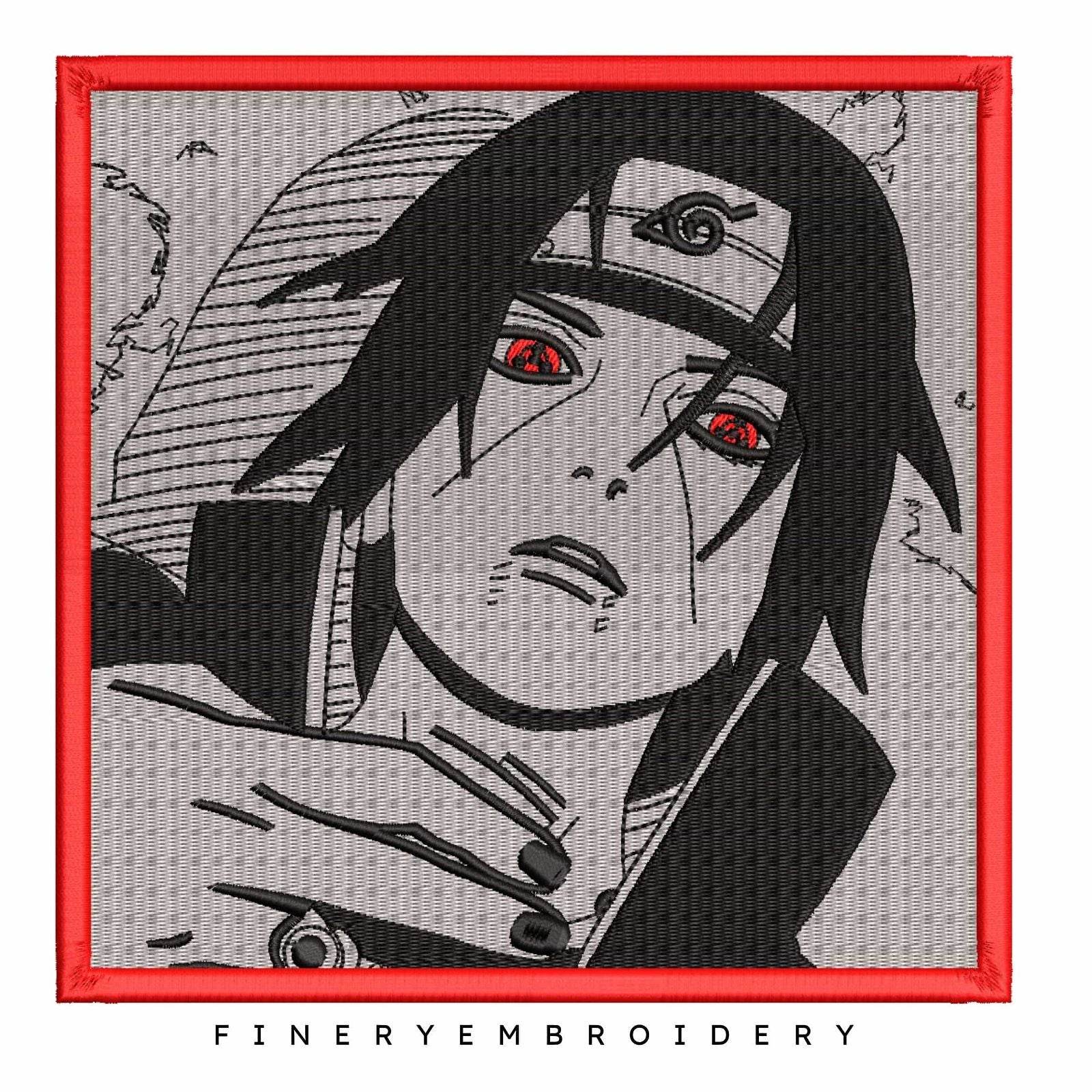 Itachi red-eyed Naruto - Animé - Embroidery Design - Image 2