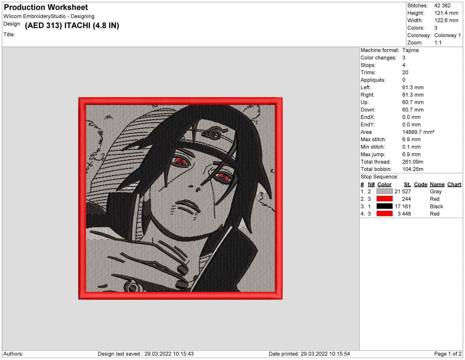 Itachi Embroidery Design - Image 2