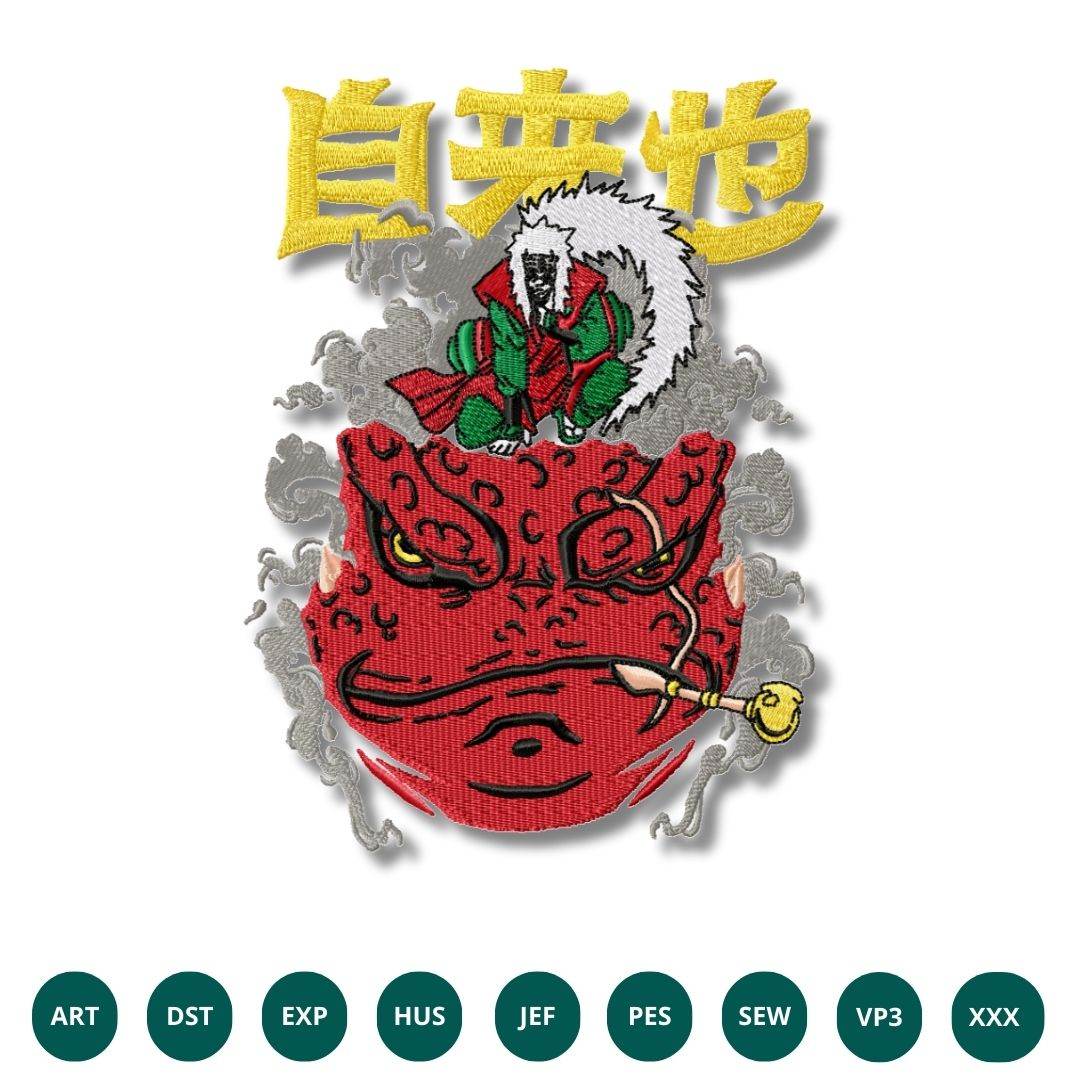 Jiraiya Toad Sage Embroidery Design – Legendary Toad Sage