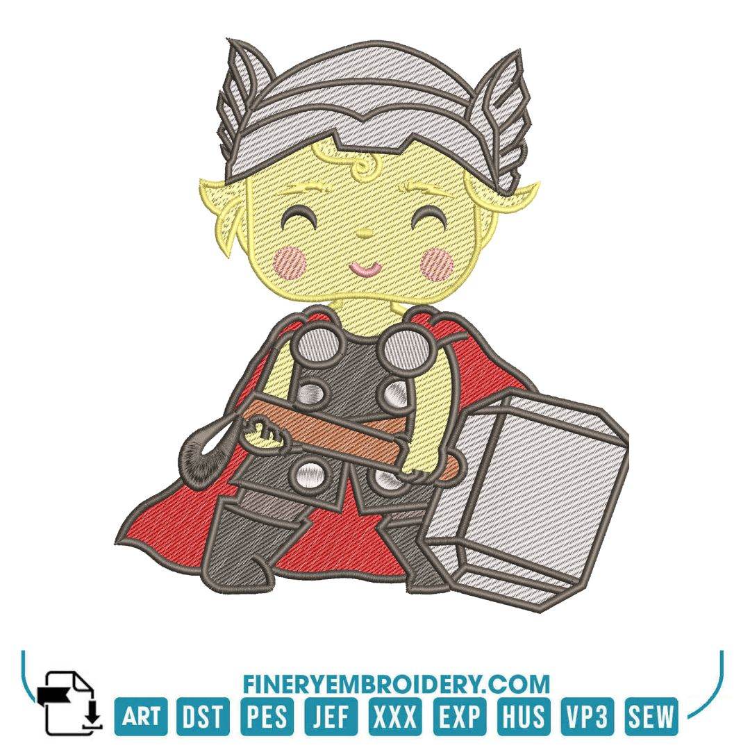 Kids Superhero Embroidery Designs Pack – 5 Designs in 6 Sizes - Image 2