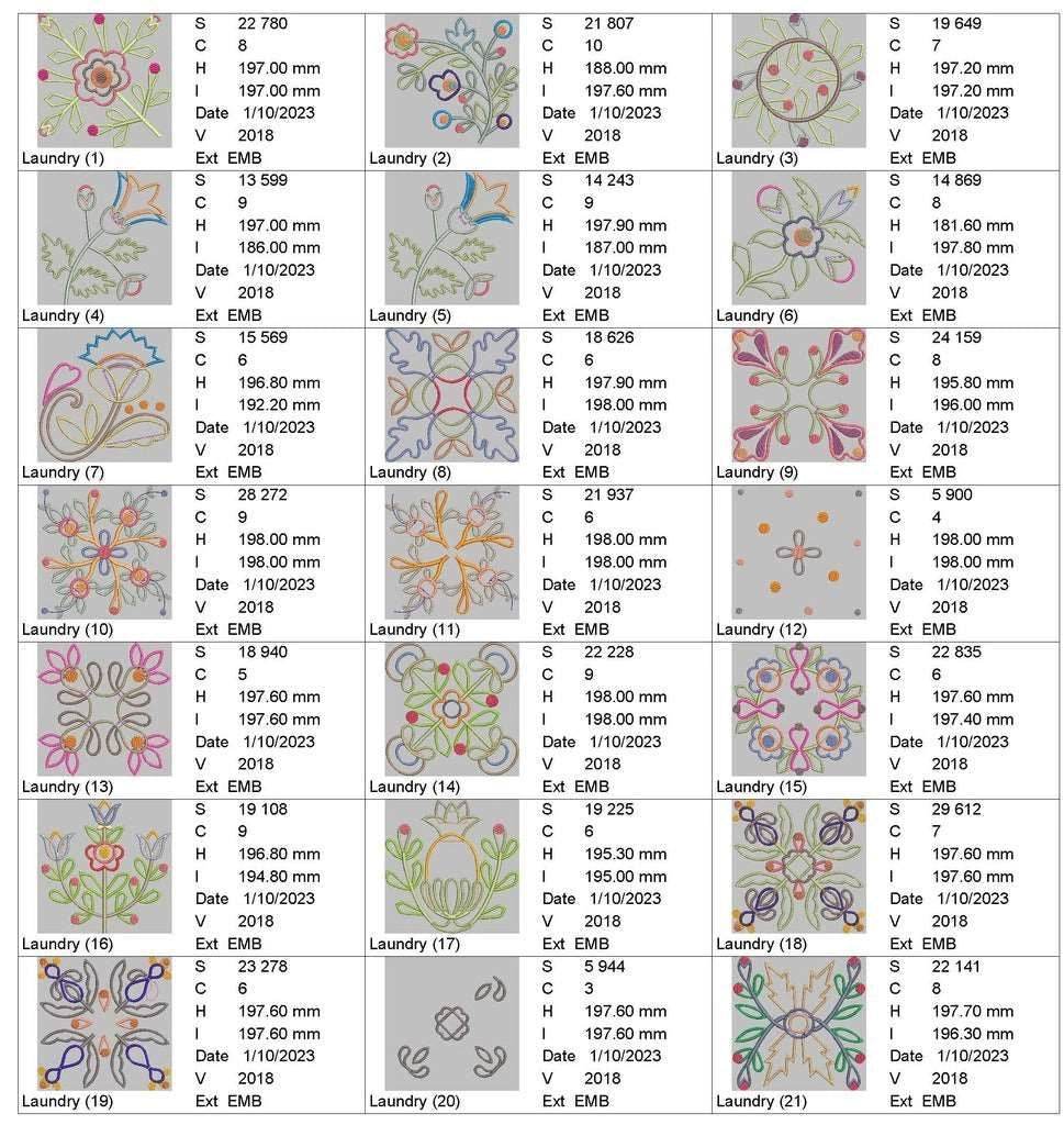 Laundry Appliques: Embroidery Design Pack - Image 3