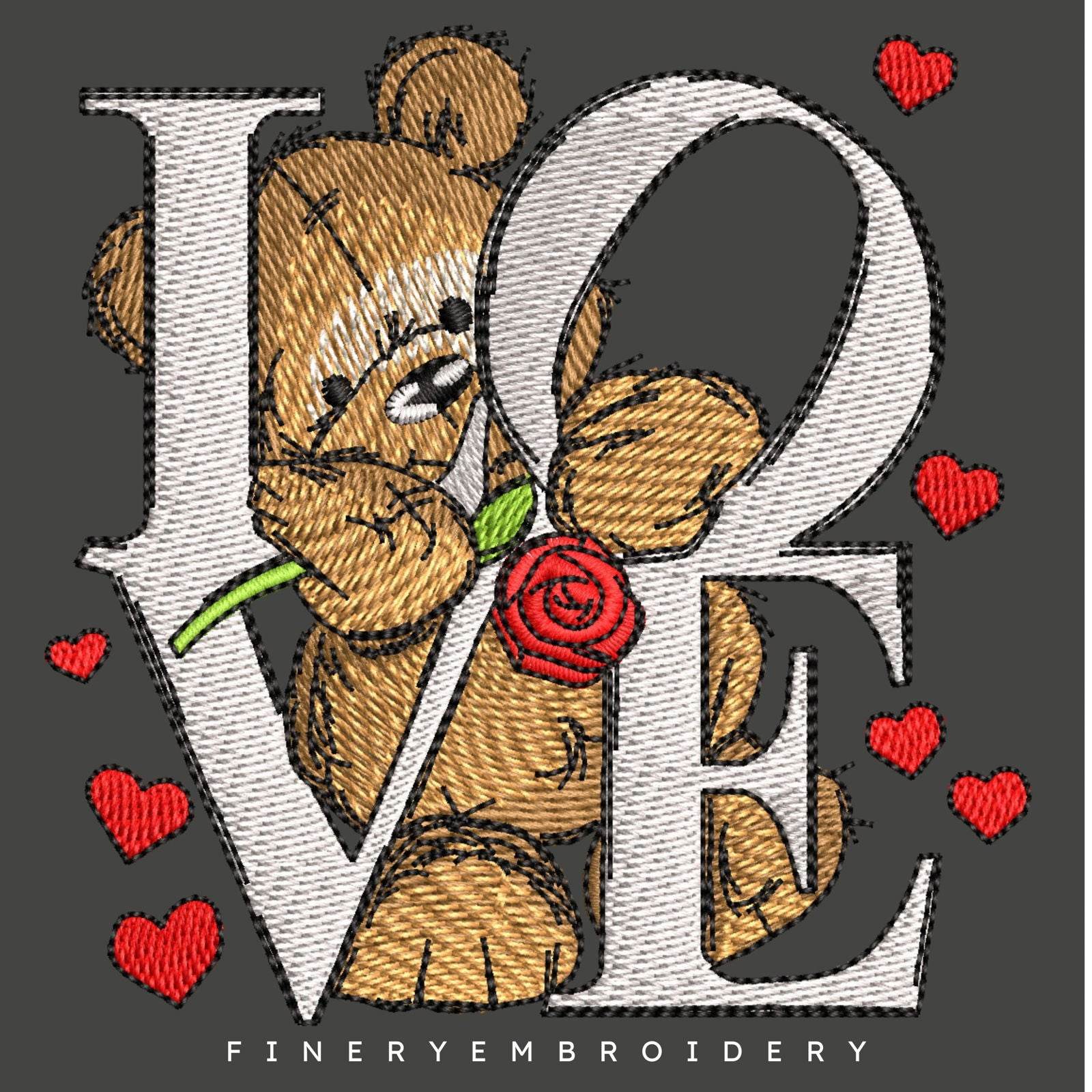 Love Bear Embroidery Design – FineryEmbroidery - Image 3