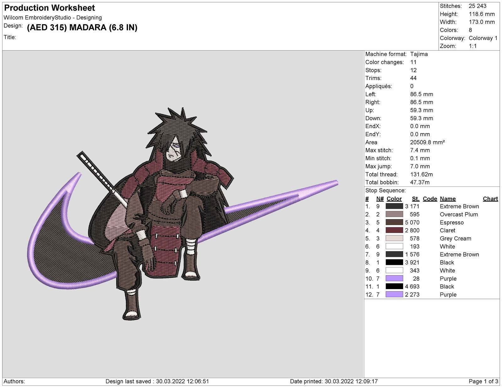Madara Embroidery Design - Image 2