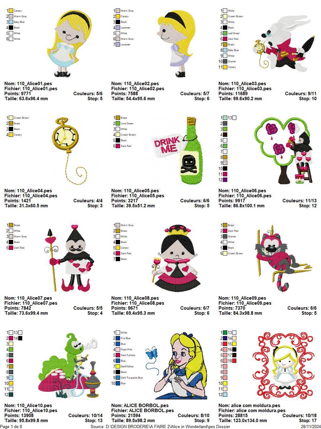 Magical Alice in Wonderland Embroidery Design Pack - 80 Unique Patterns! - Image 2