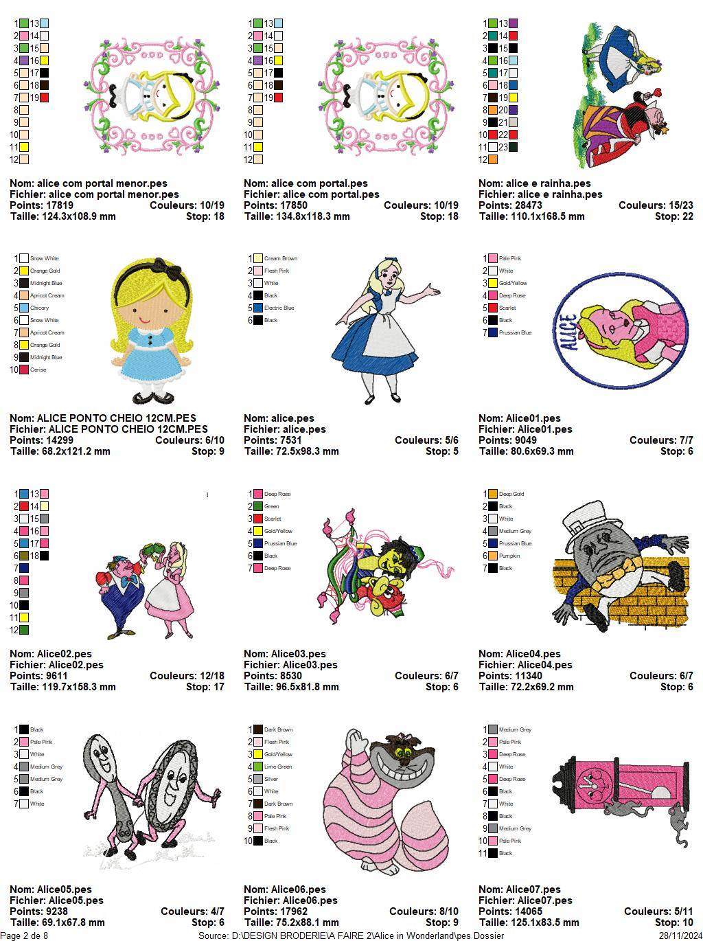 Magical Alice in Wonderland Embroidery Design Pack - 80 Unique Patterns! - Image 3