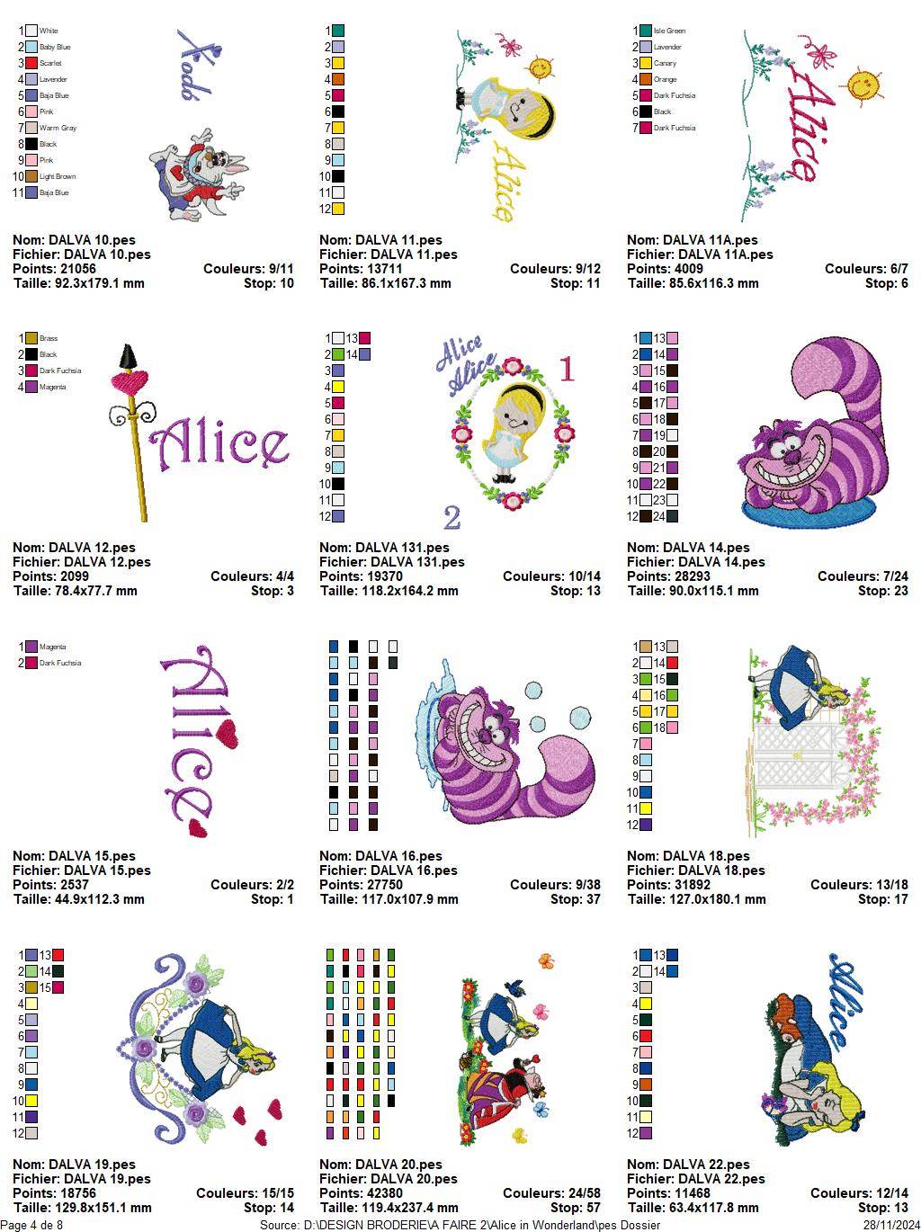 Magical Alice in Wonderland Embroidery Design Pack - 80 Unique Patterns! - Image 5