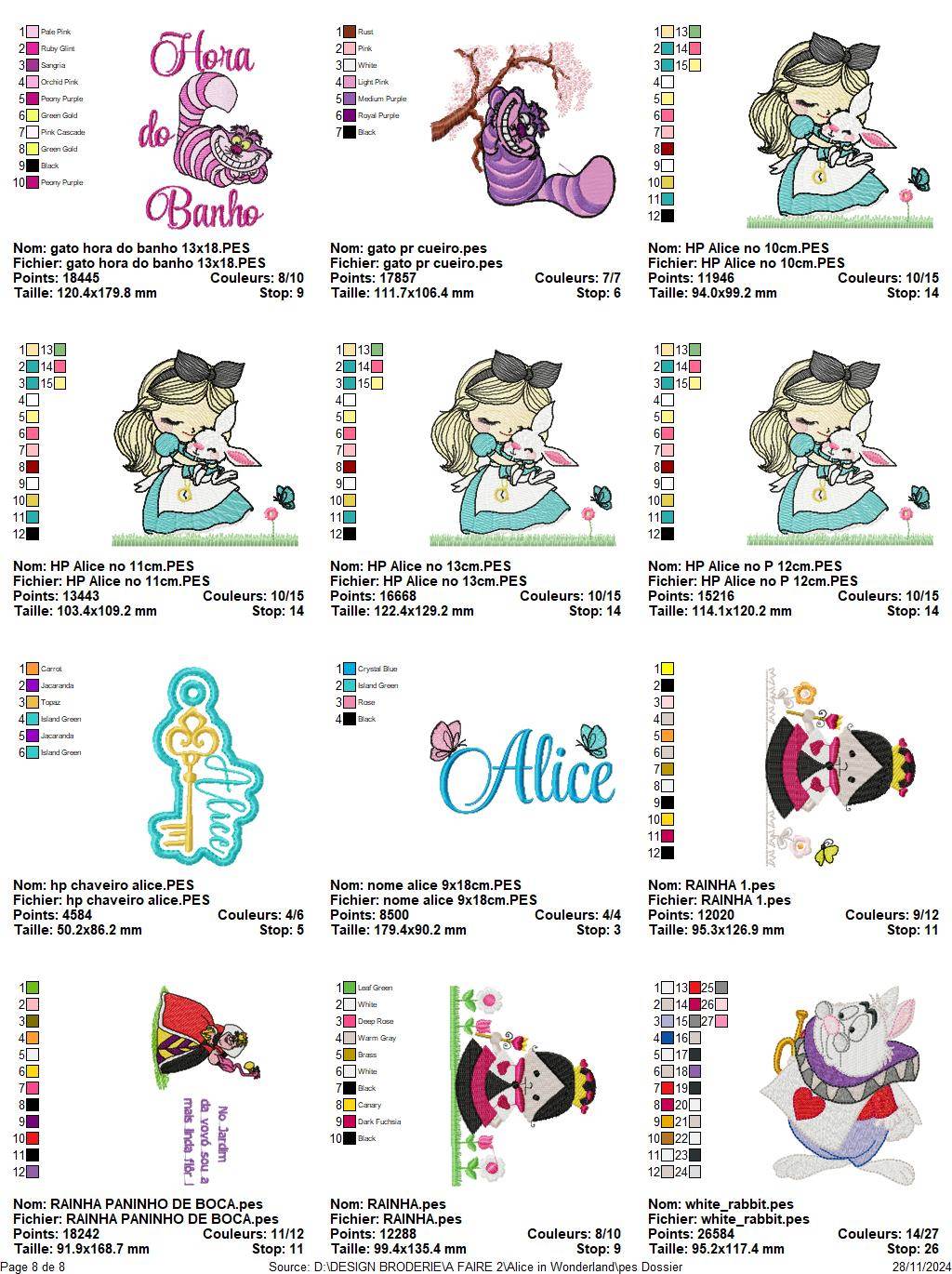 Magical Alice in Wonderland Embroidery Design Pack - 80 Unique Patterns! - Image 9