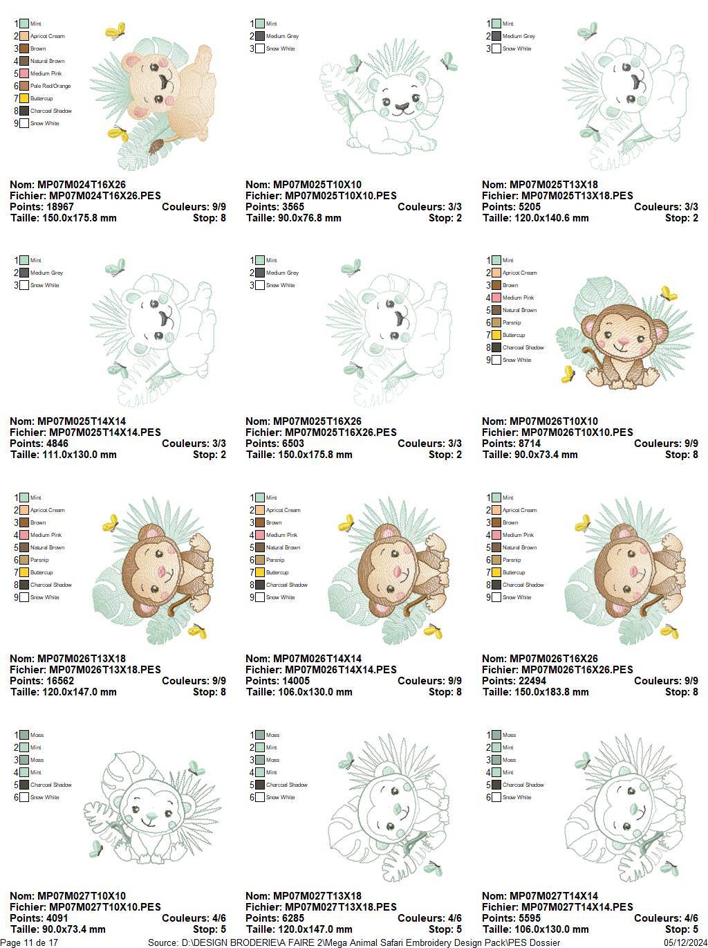 Mega Animal Safari Embroidery Design Pack – 50 Exclusive Designs - Image 12