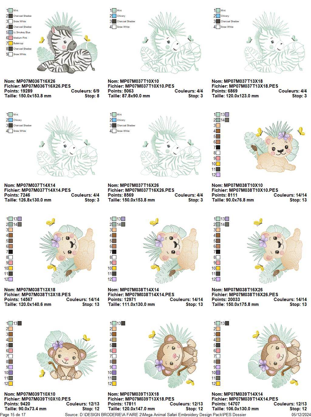 Mega Animal Safari Embroidery Design Pack – 50 Exclusive Designs - Image 16