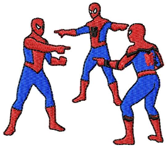 Meme 3 Spider-Man Embroidery Design - Pointing Hero Meme Embroidery Design - 6 Sizes - Image 2