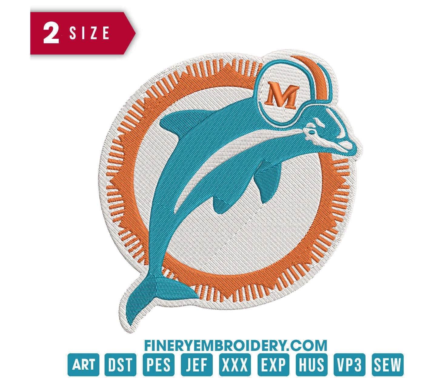 Miami Dolphins 3 : Embroidery Design