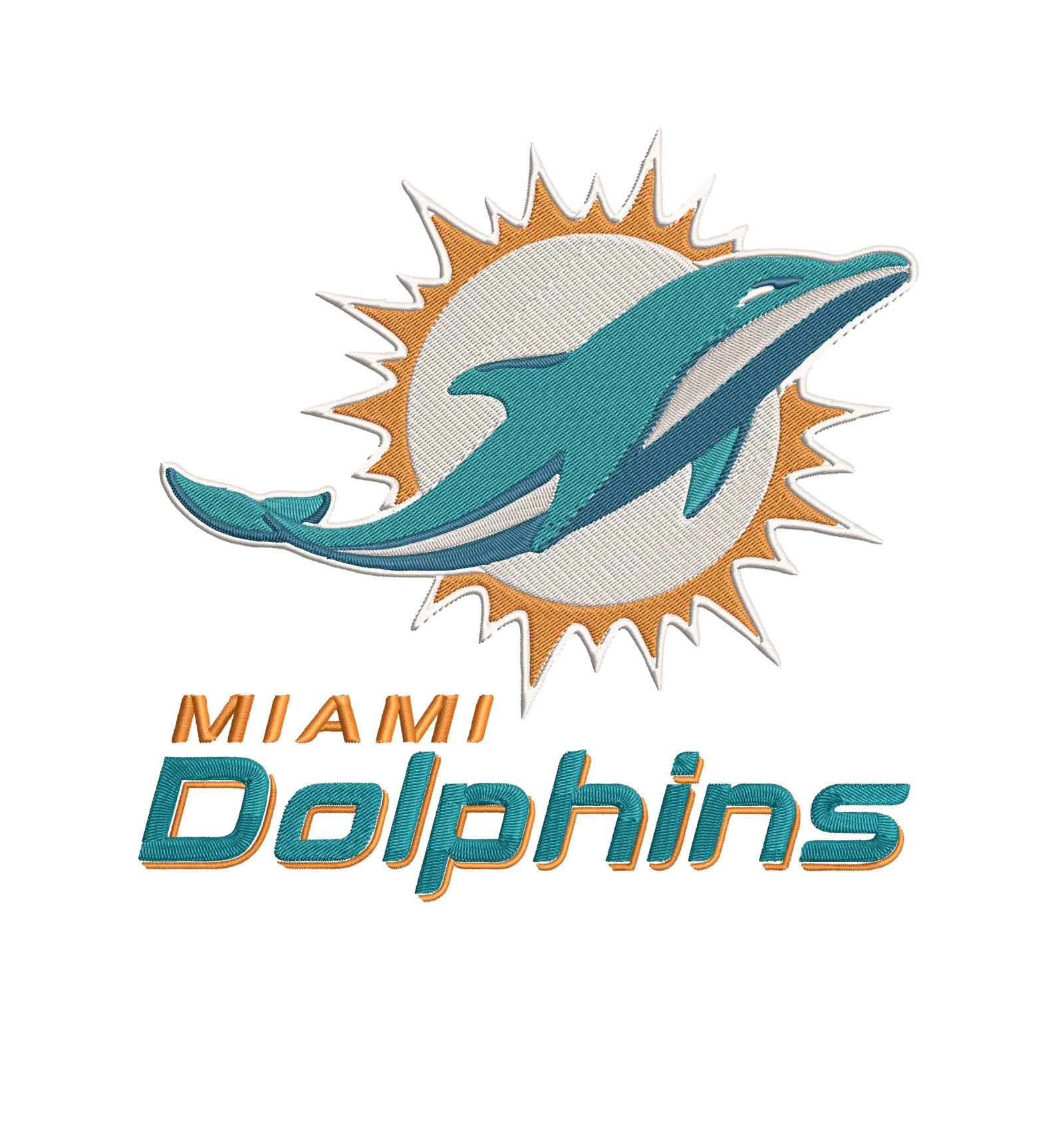Miami Dolphins 5 : Embroidery Design - Image 2