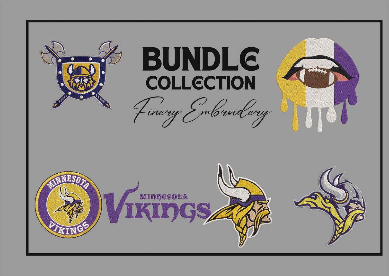 Minnesota Vikings - Pack of 6 Designs - Embroidery Design - Image 2