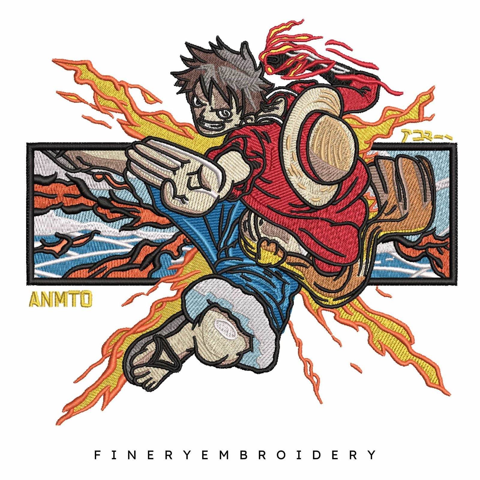 Monkey D. Luffy 2 | One Piece - Animé  - Embroidery Design - Image 2