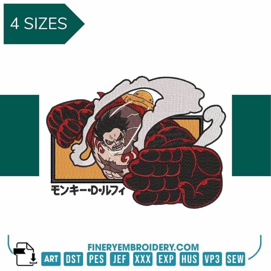 Monkey D. Luffy | One Piece - 4th Grear - Animé  - Embroidery Design