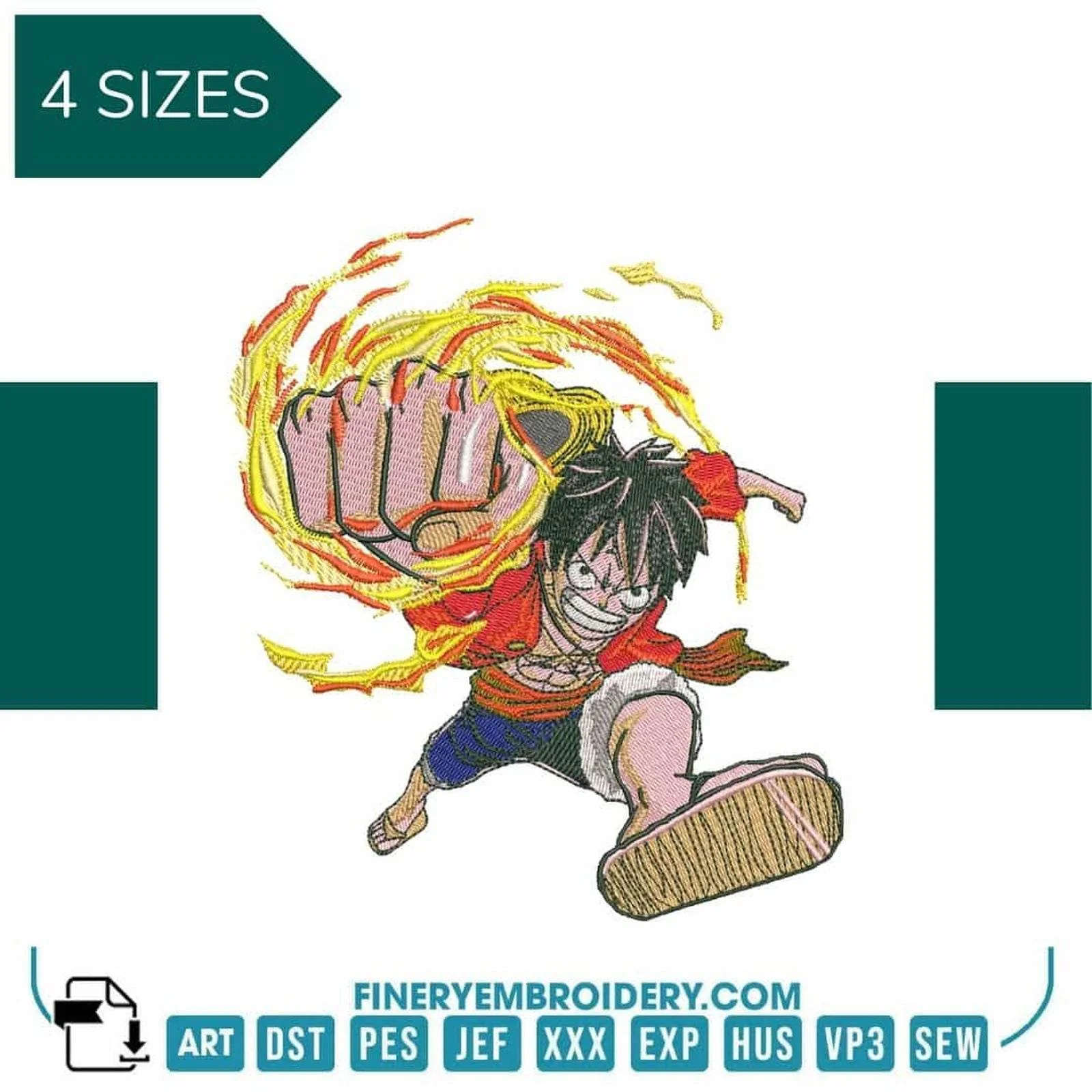 Monkey D. Luffy | One Piece - Animé - Embroidery Design
