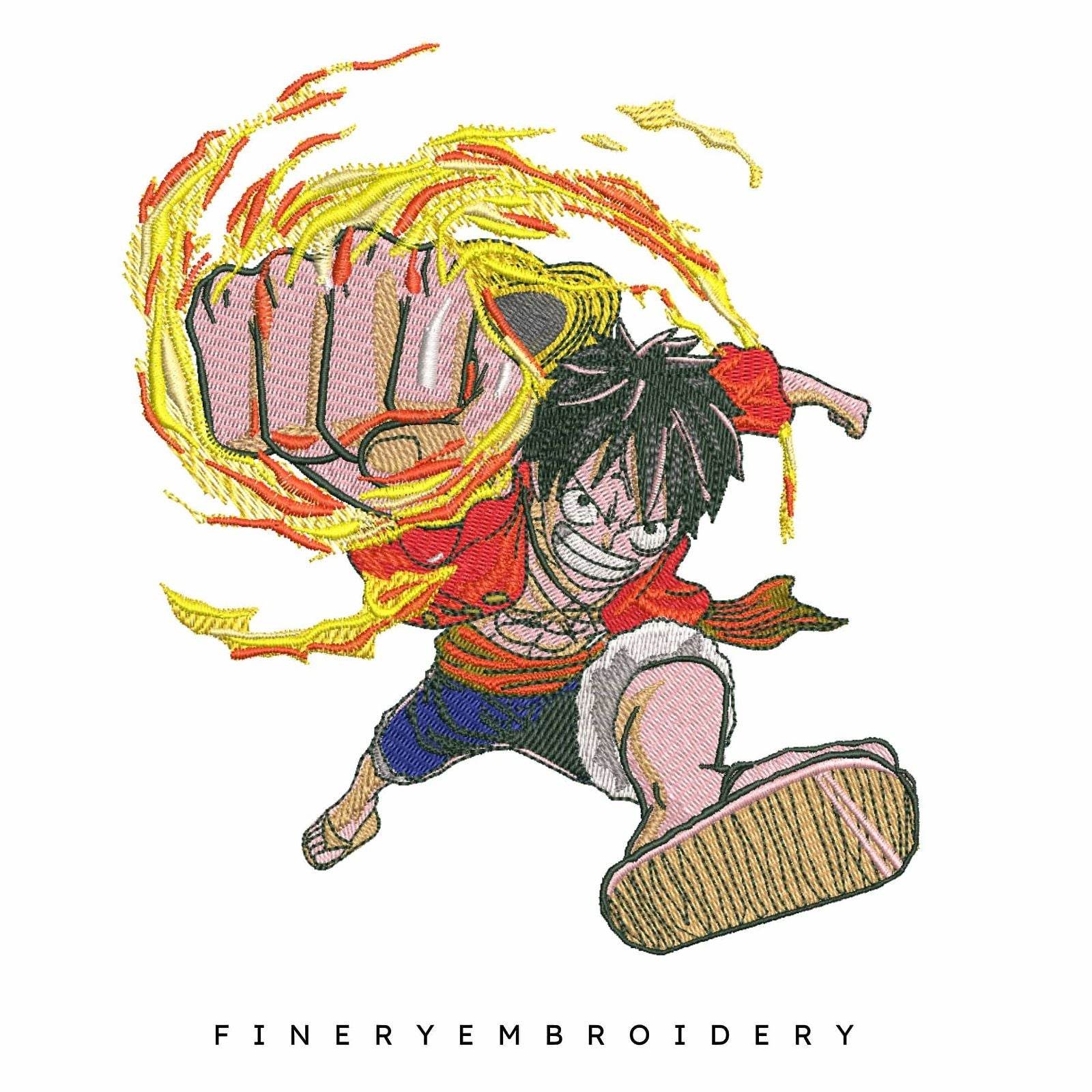Monkey D. Luffy | One Piece - Animé - Embroidery Design - Image 2