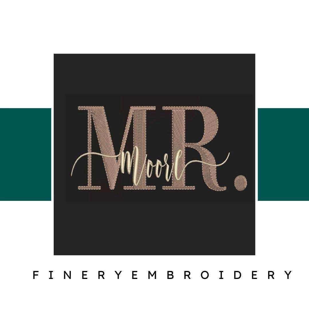 Personalized Mr. & Mrs. Embroidery Pack with Customizable Family Name