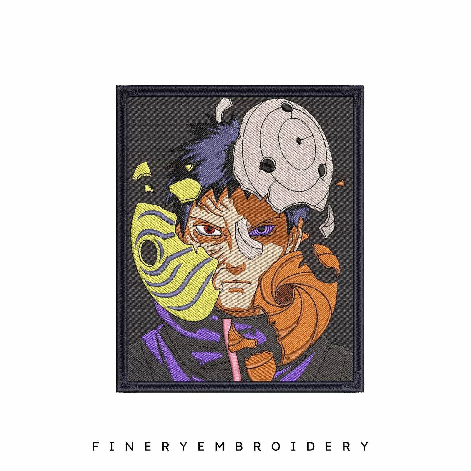 Naruto character Obito Uchiha mask - Embroidery Designs - Image 2