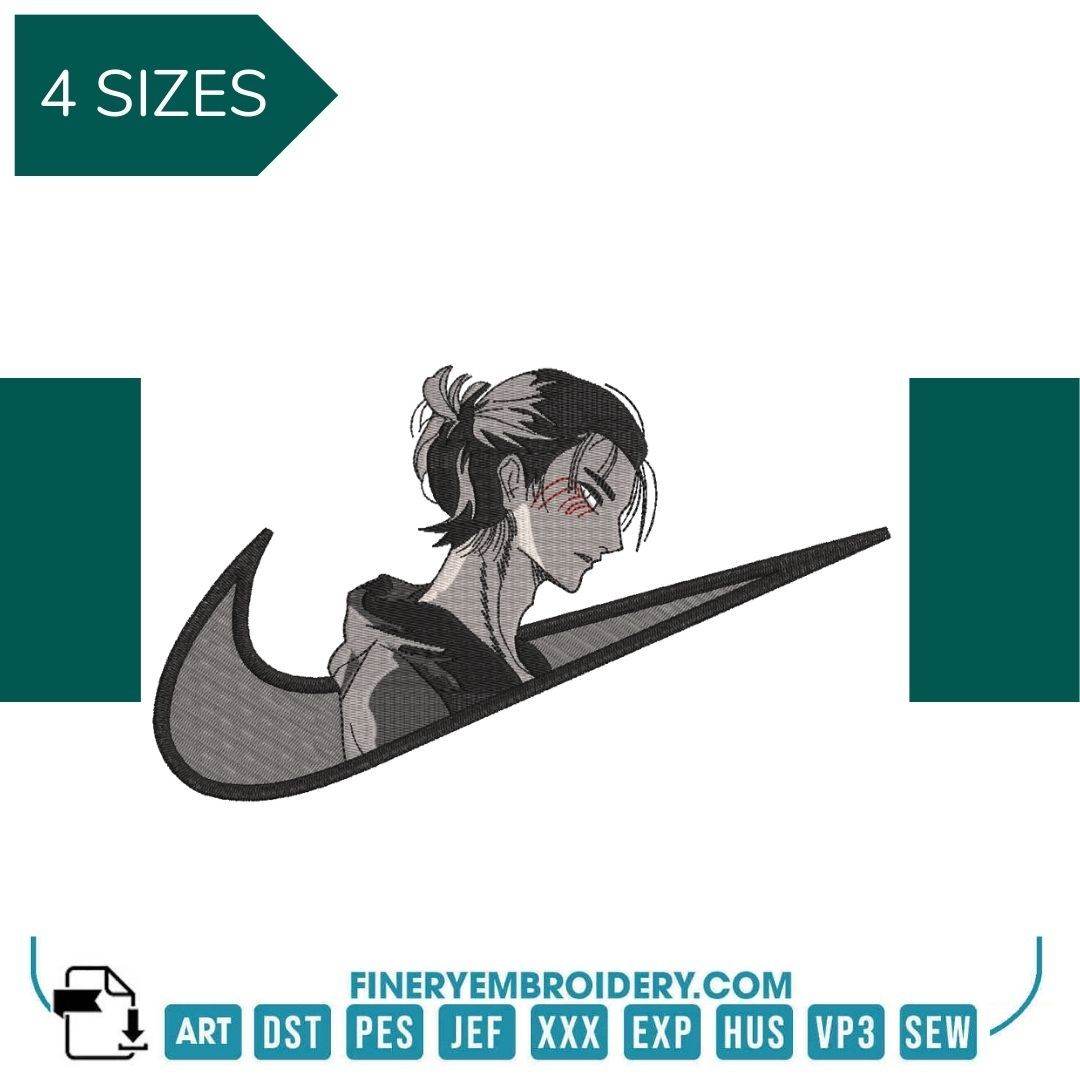 Nike Attack of Titan EREN JAEGER - - Embroidery Design