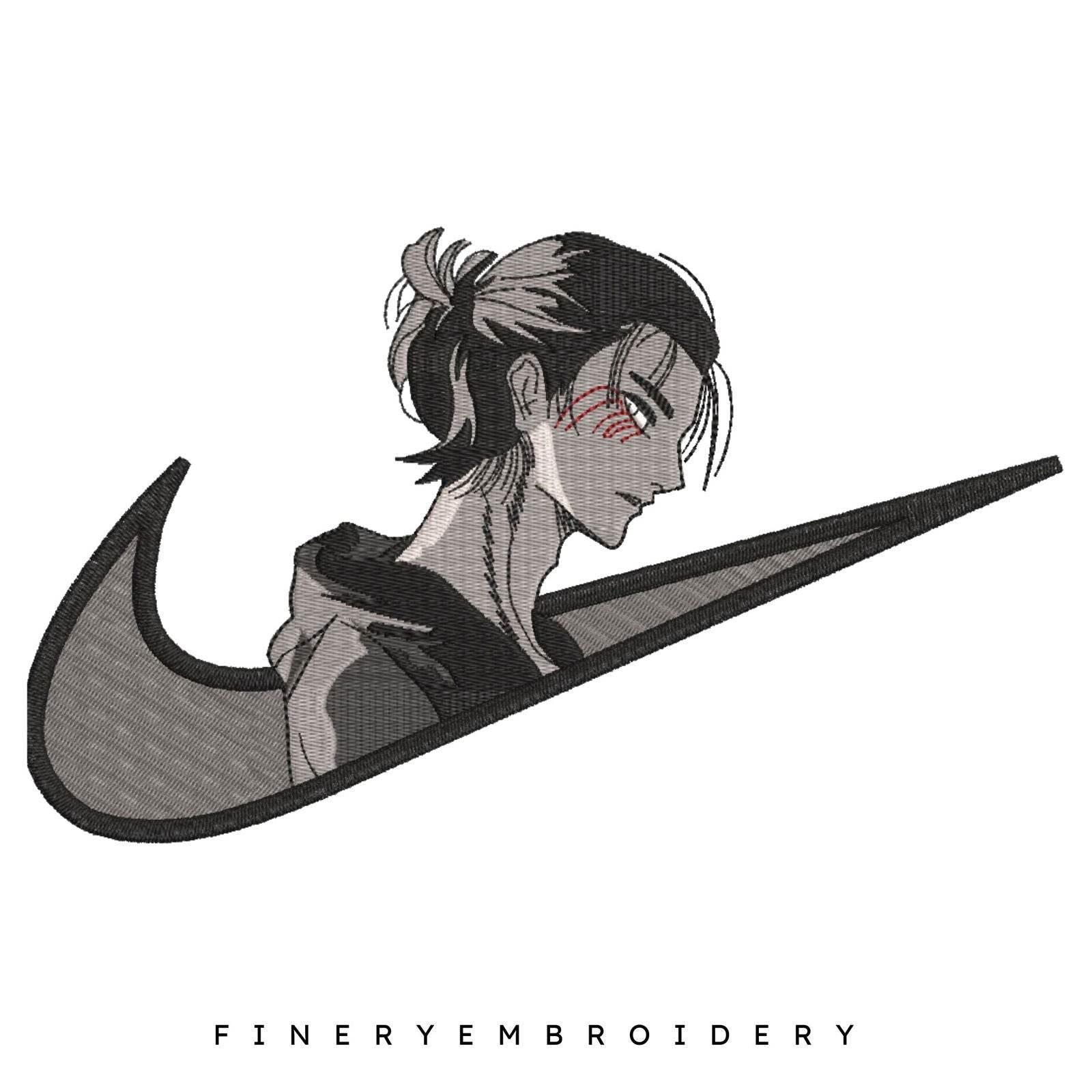 Nike Attack of Titan EREN JAEGER - - Embroidery Design - Image 2