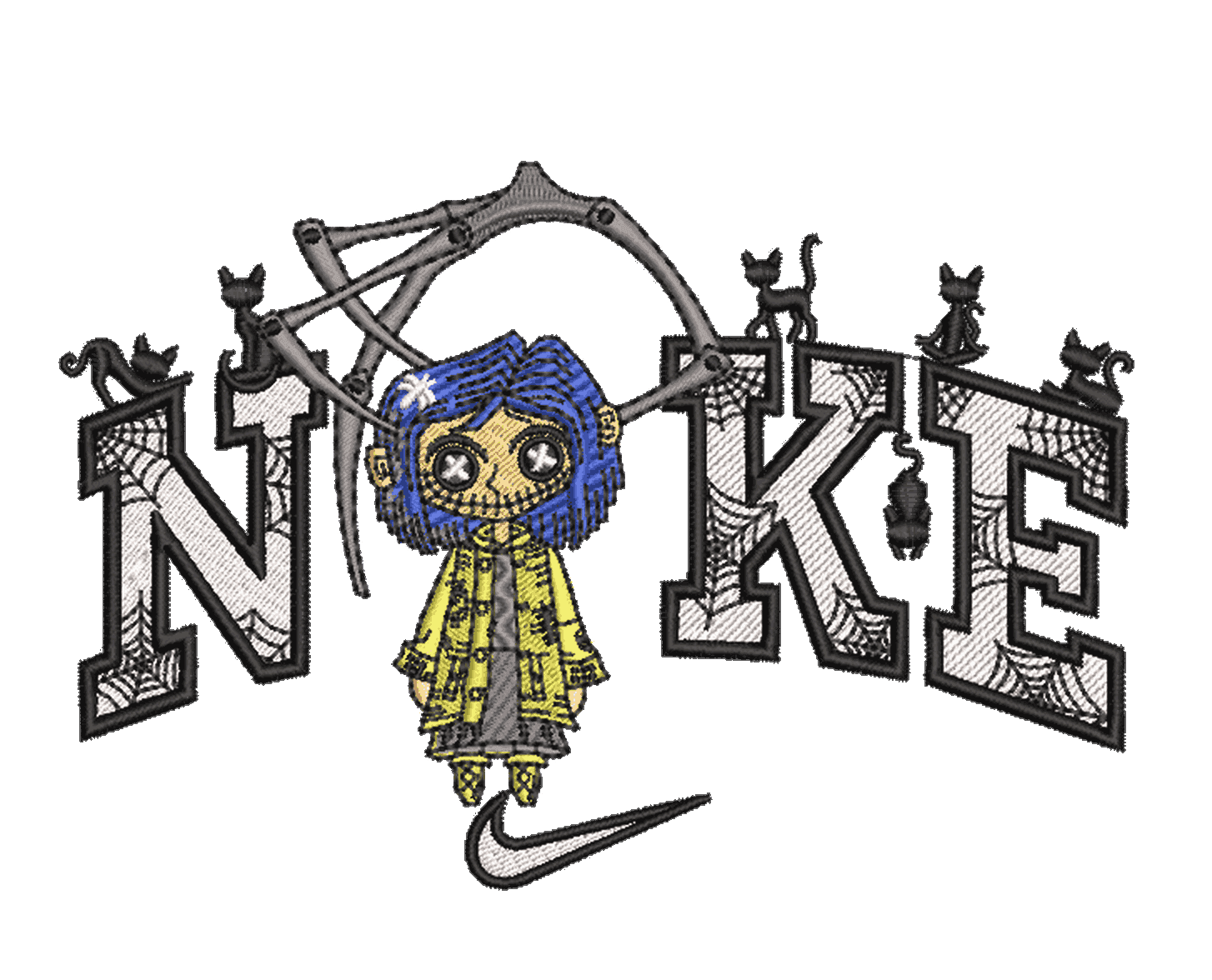 Nike Coraline Button Embroidery Design - Image 4