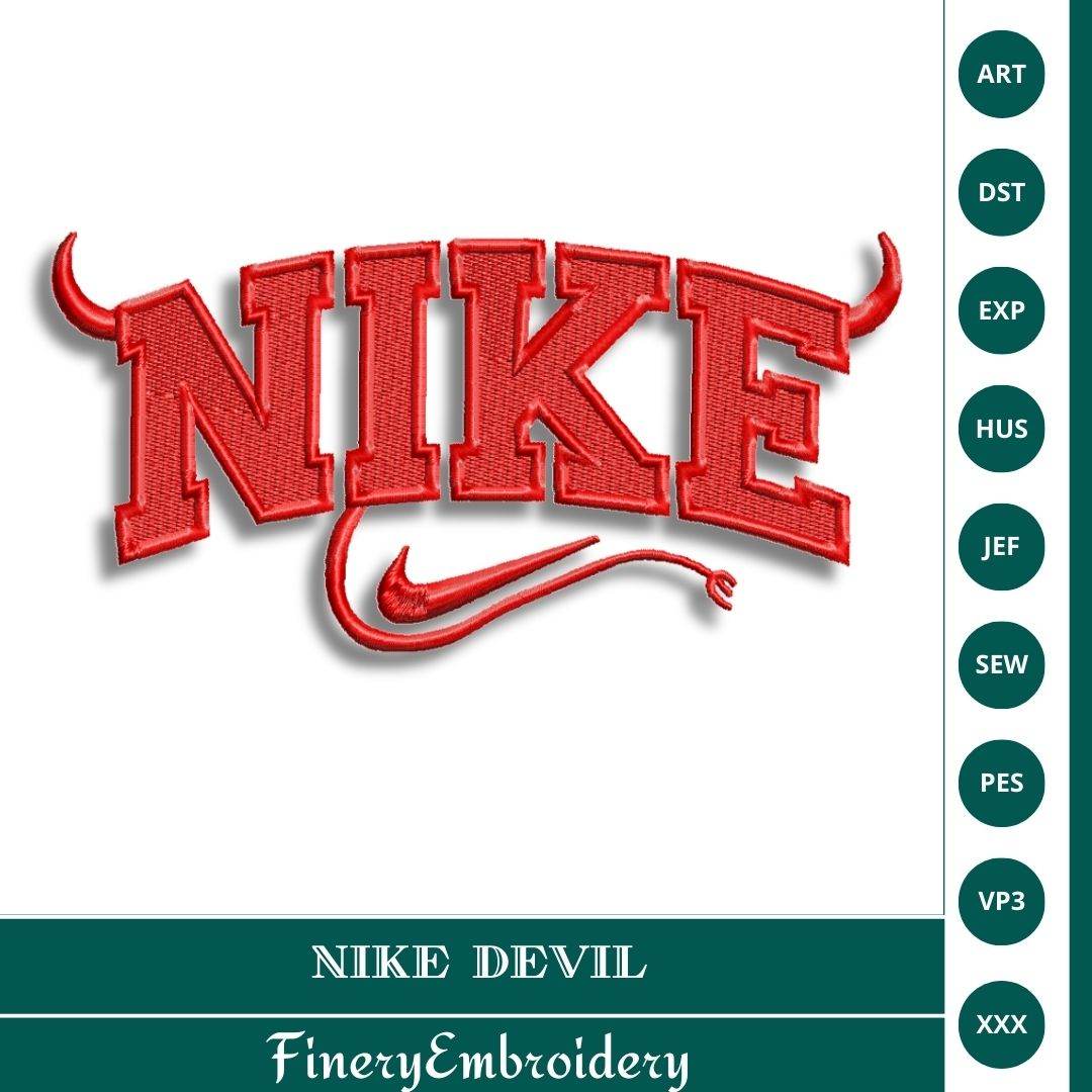 Nike Devil Embroidery Design