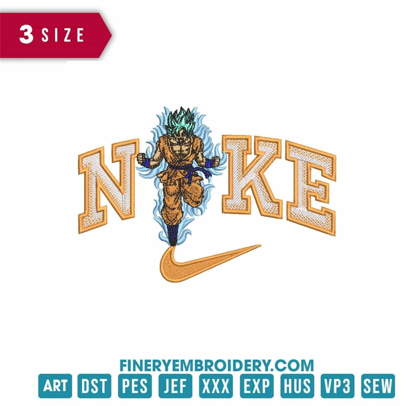 Nike Goku Dragon Ball- Embroidery Design