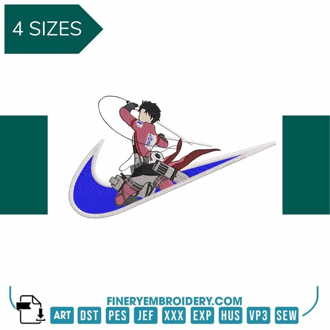 Nike levi Ackerman - Attack on Titan - Embroidery Design