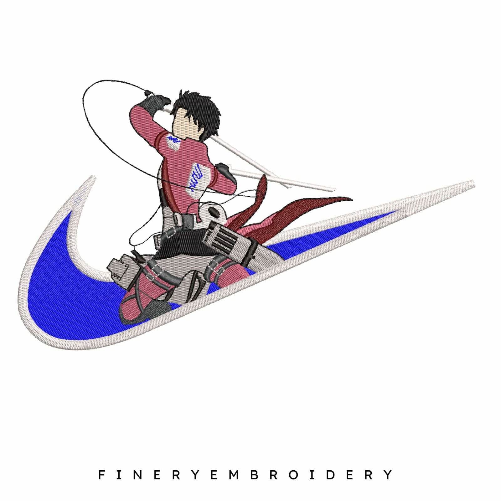 Nike levi Ackerman - Attack on Titan - Embroidery Design - Image 2