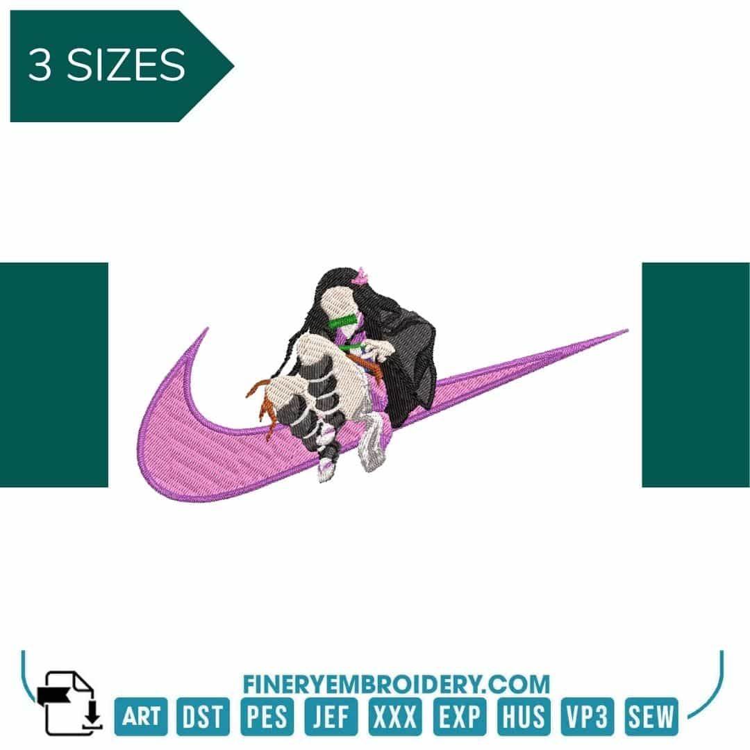 Nike Nezuko Kamado Demon Slayer - Embroidery Design