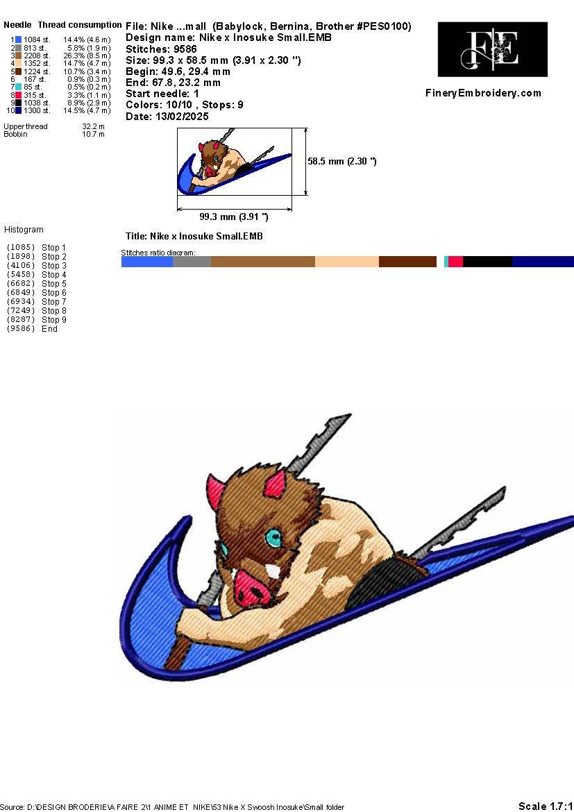 Nike Swoosh Inosuke Embroidery Design – 3 Sizes - Image 3
