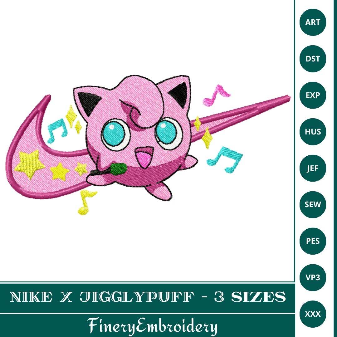 Nike x Jigglypuff Embroidery Design – 3 Sizes