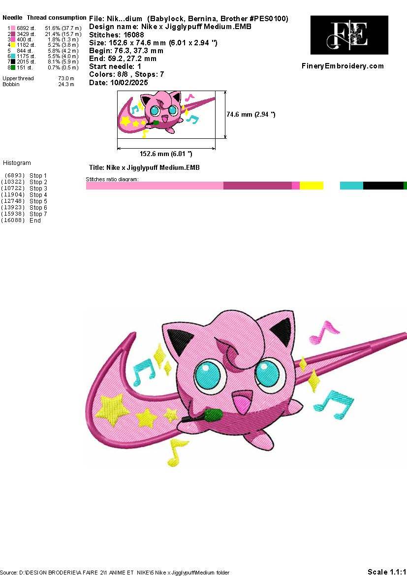 Nike x Jigglypuff Embroidery Design – 3 Sizes - Image 2