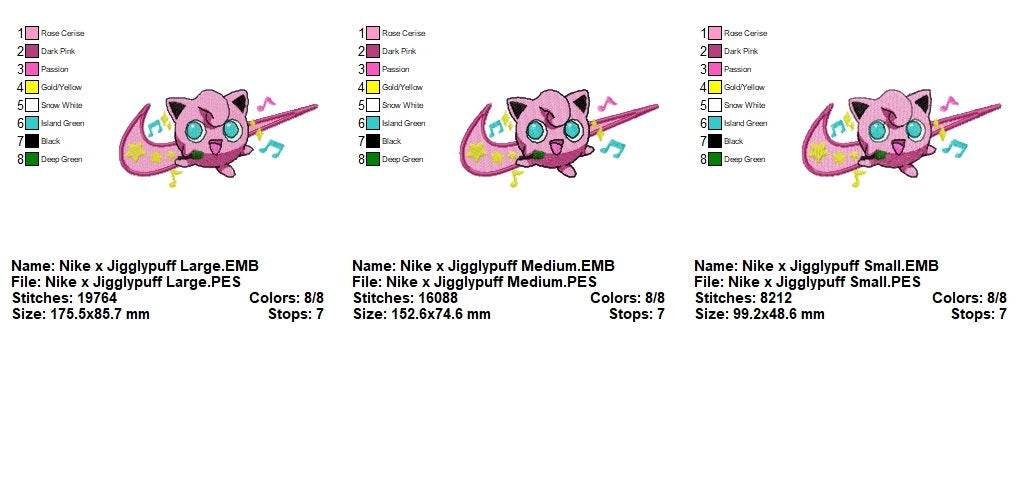 Nike x Jigglypuff Embroidery Design – 3 Sizes - Image 3