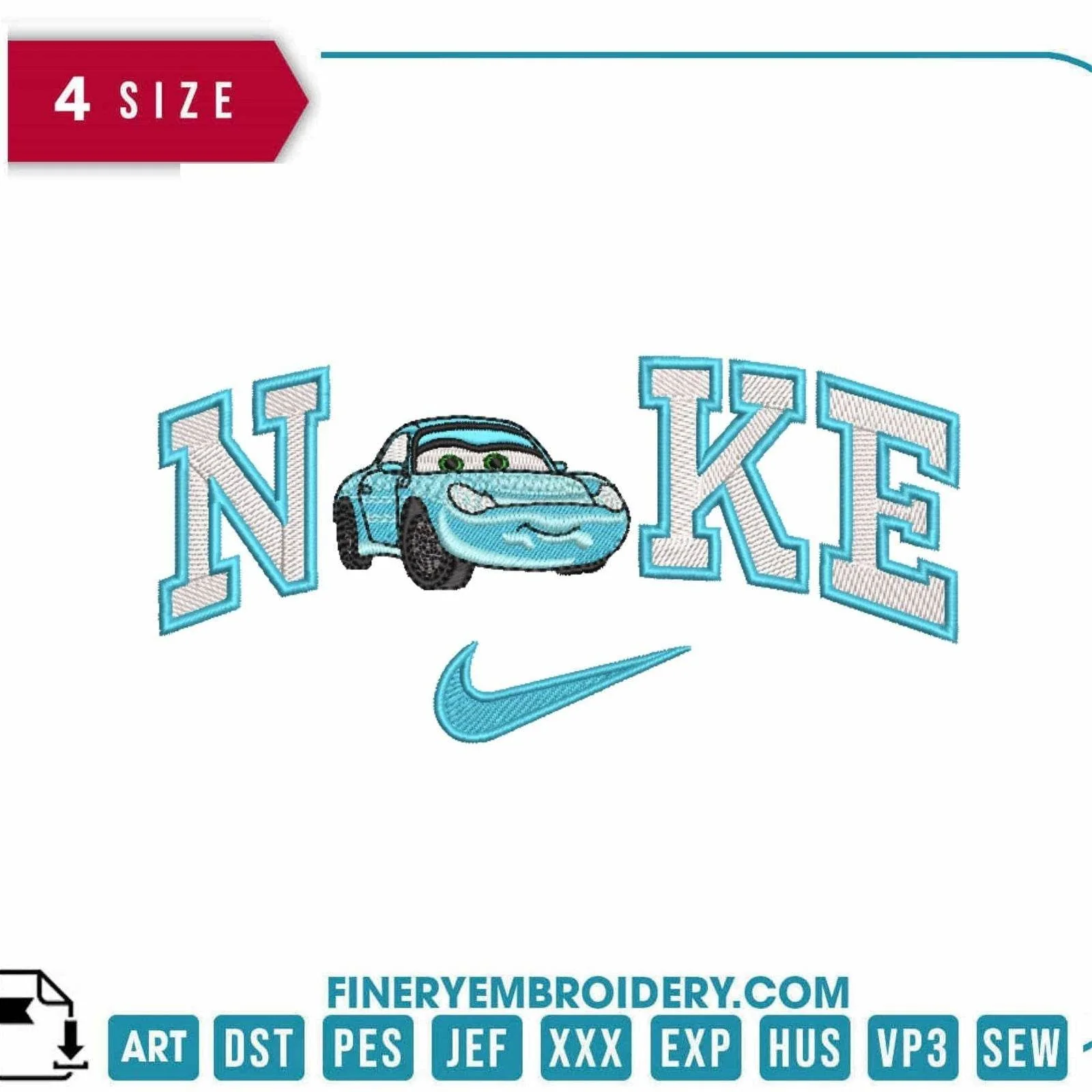 Nike Cars  Embroidery Design