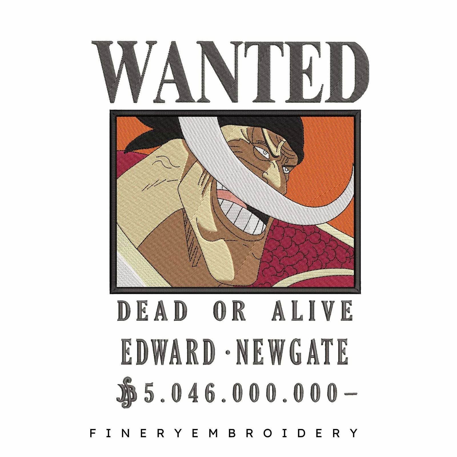 One Piece Whitebeard Edward Newgate Wanted  - Anime - Embroidery Design - Image 2