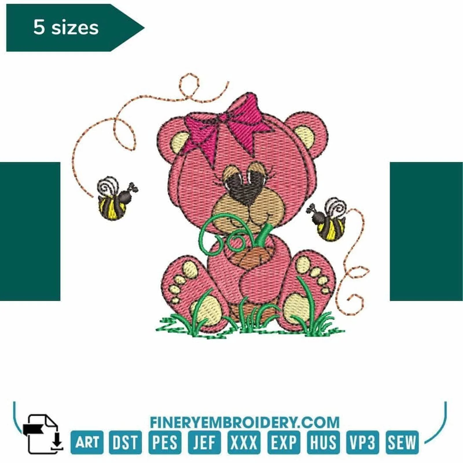 Ouson and the bees - Embroidery Designs
