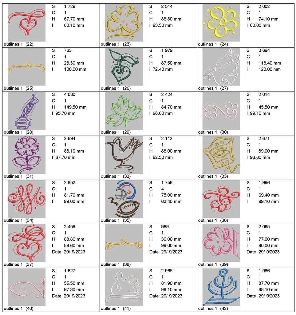 Outline borders: Embroidery Design Pack - Image 4