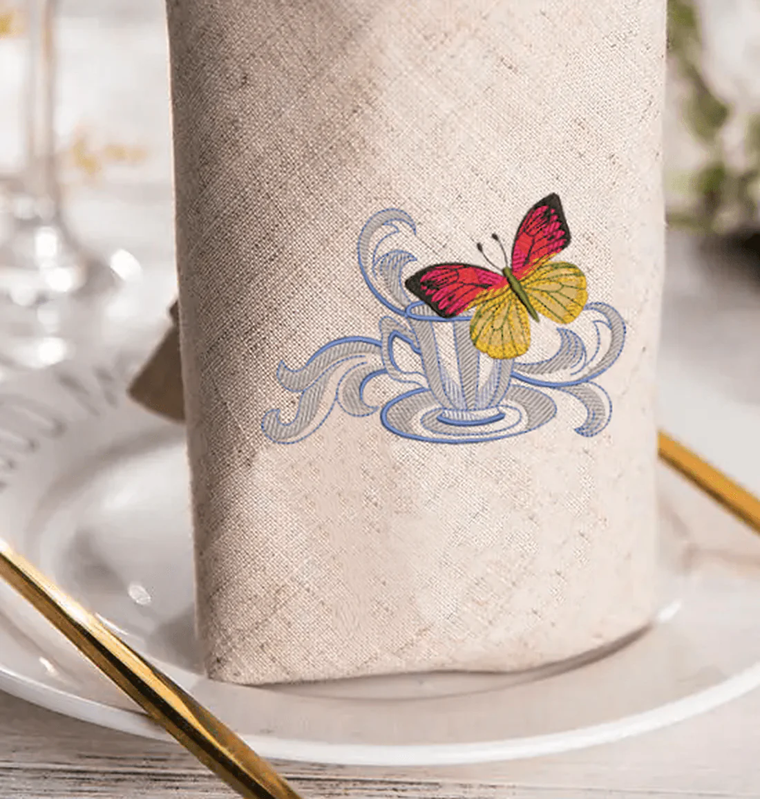 Pack - 10 designs captivating butterfly and mug - Embroidery Designs - Image 2