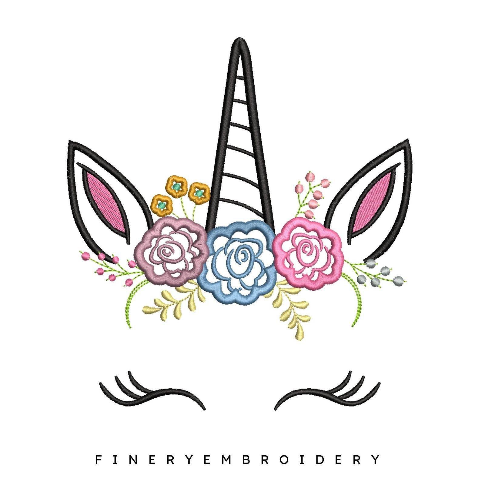 Pack - 3 designs Unicorn Appliques - Embroidery Designs - Image 3