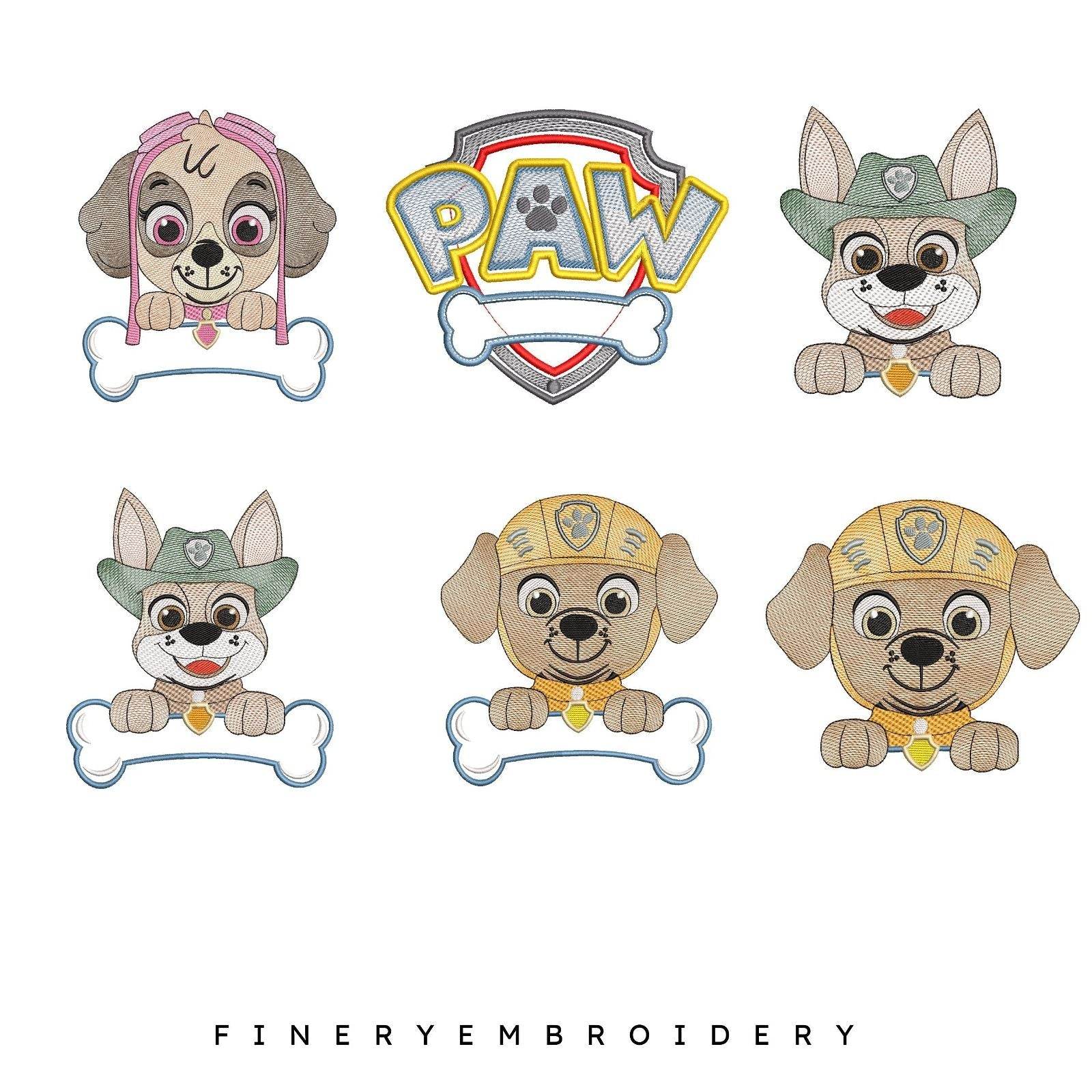 Paw Patrol appliqué and Embroidery Designs: Exclusive Pack of 18 - Image 7