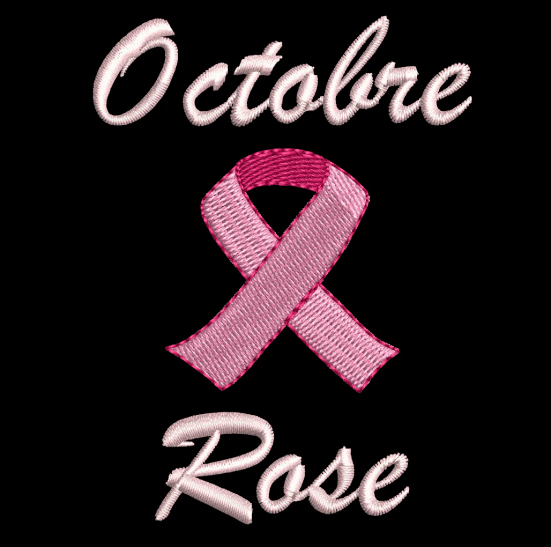 Pink October Embroidery Design Pack – 3 Breast Cancer Awareness Designs - Multiple Languages - Image 5